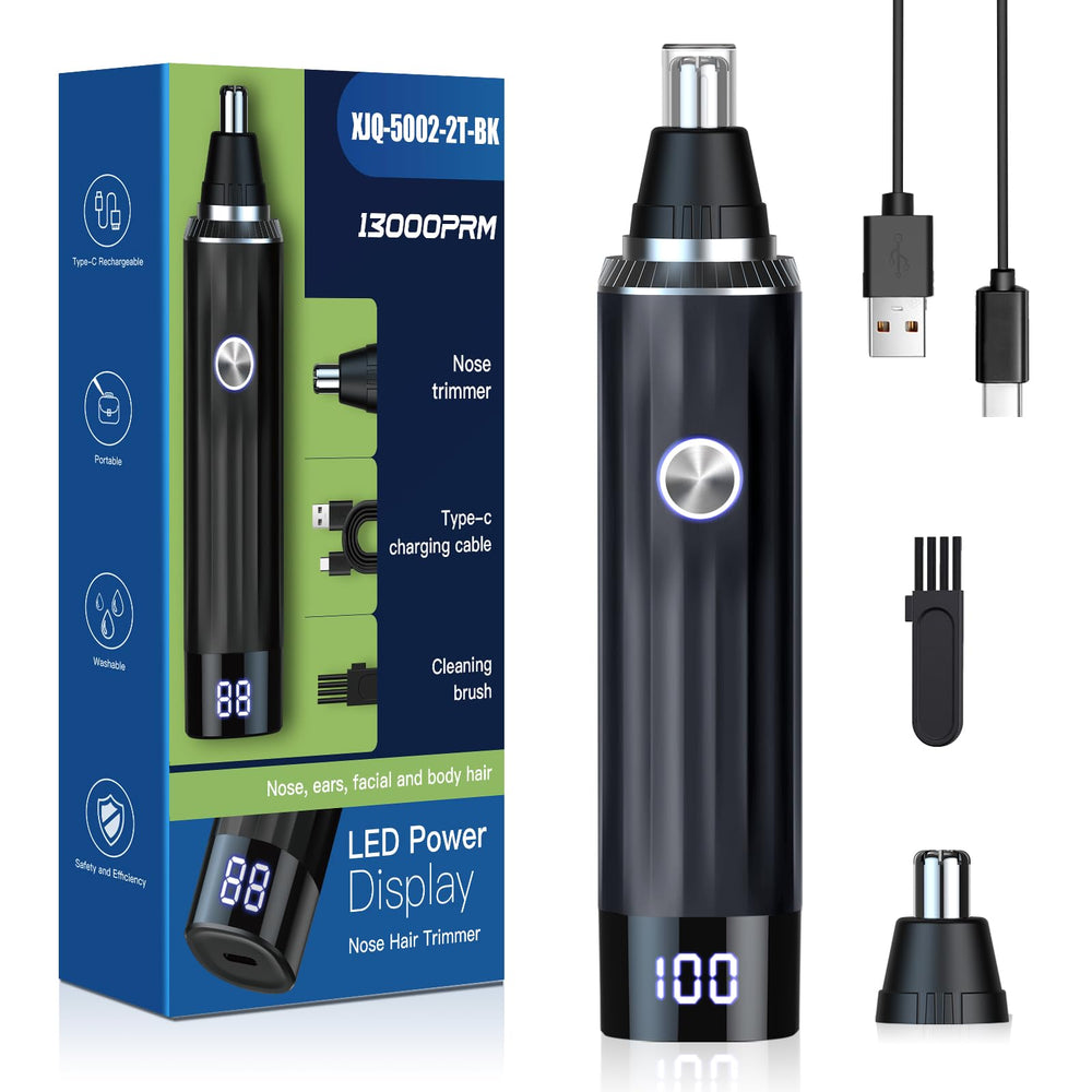 Ginity LED Display Nose Hair Trimmer showing battery status for reliable grooming sessions