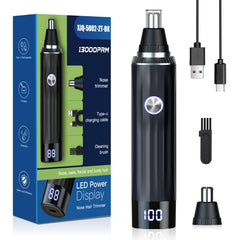 Ginity LED Display Nose Hair Trimmer showing battery status for reliable grooming sessions
