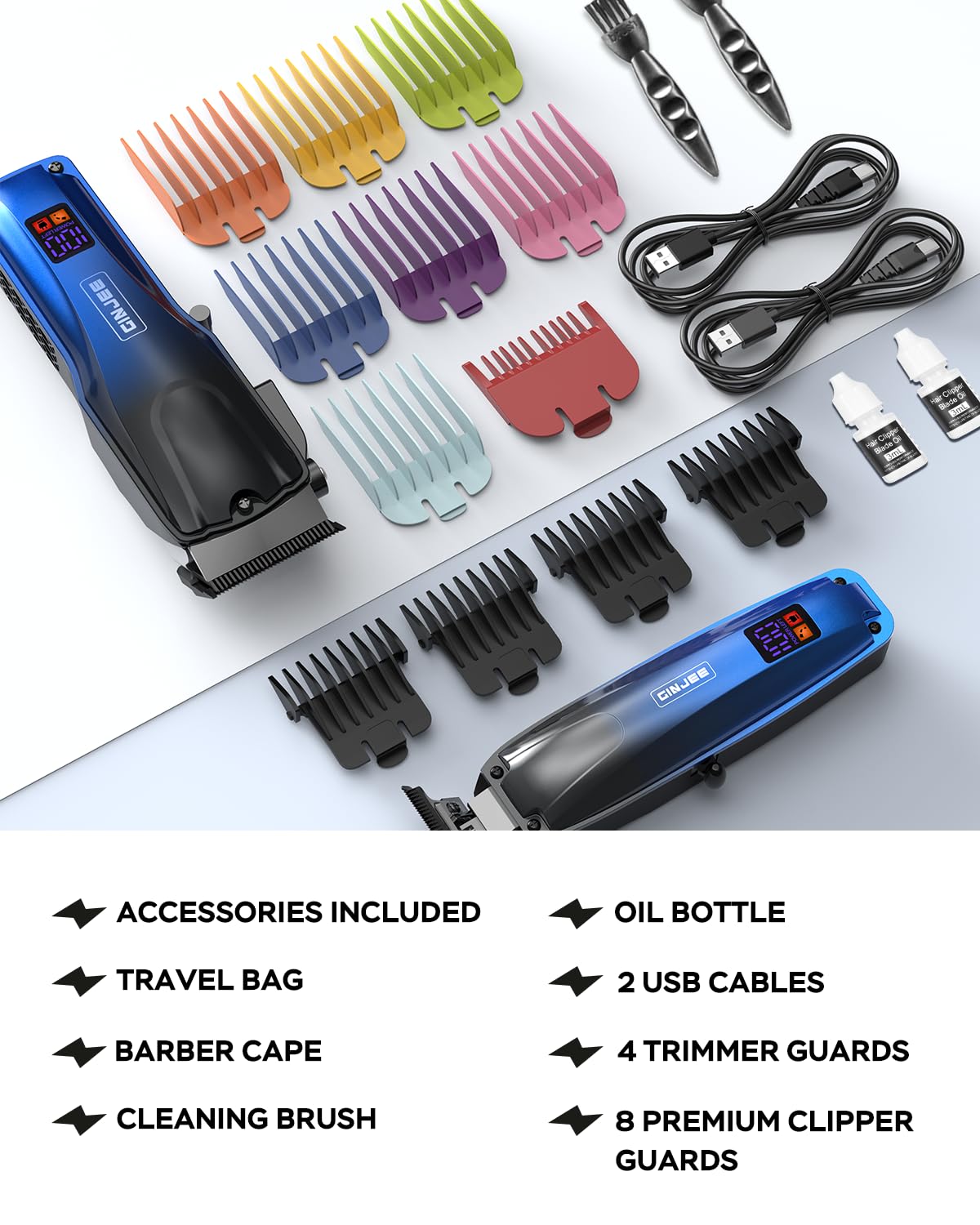 GinJee ergonomic-handle cross-etched grip reduces fatigue during long sessions.