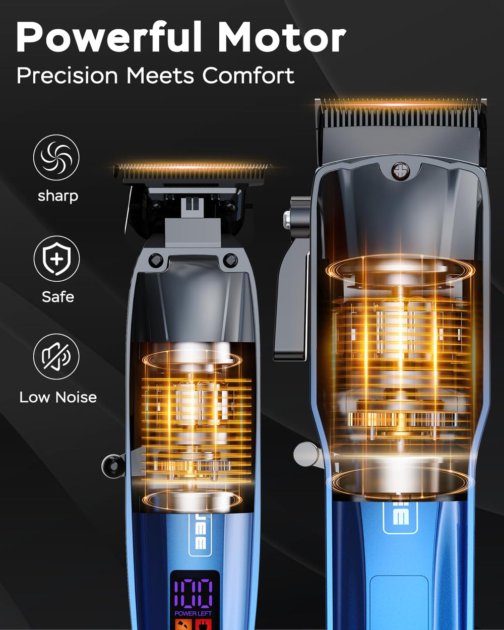 GinJee grooming kit guide combs provide precise length control for consistent results.