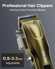 GinJee hair clippers fade lever 0.5 to 3.3 mm for precise cuts.