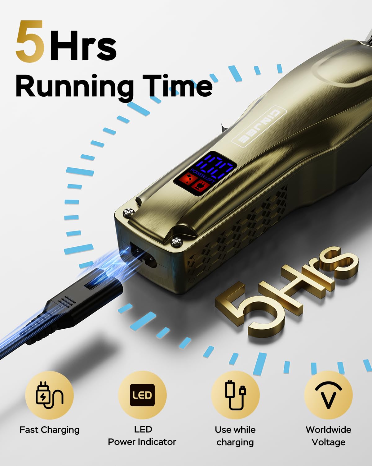 GinJee hair clippers guard set offers millimeter precision for styling.