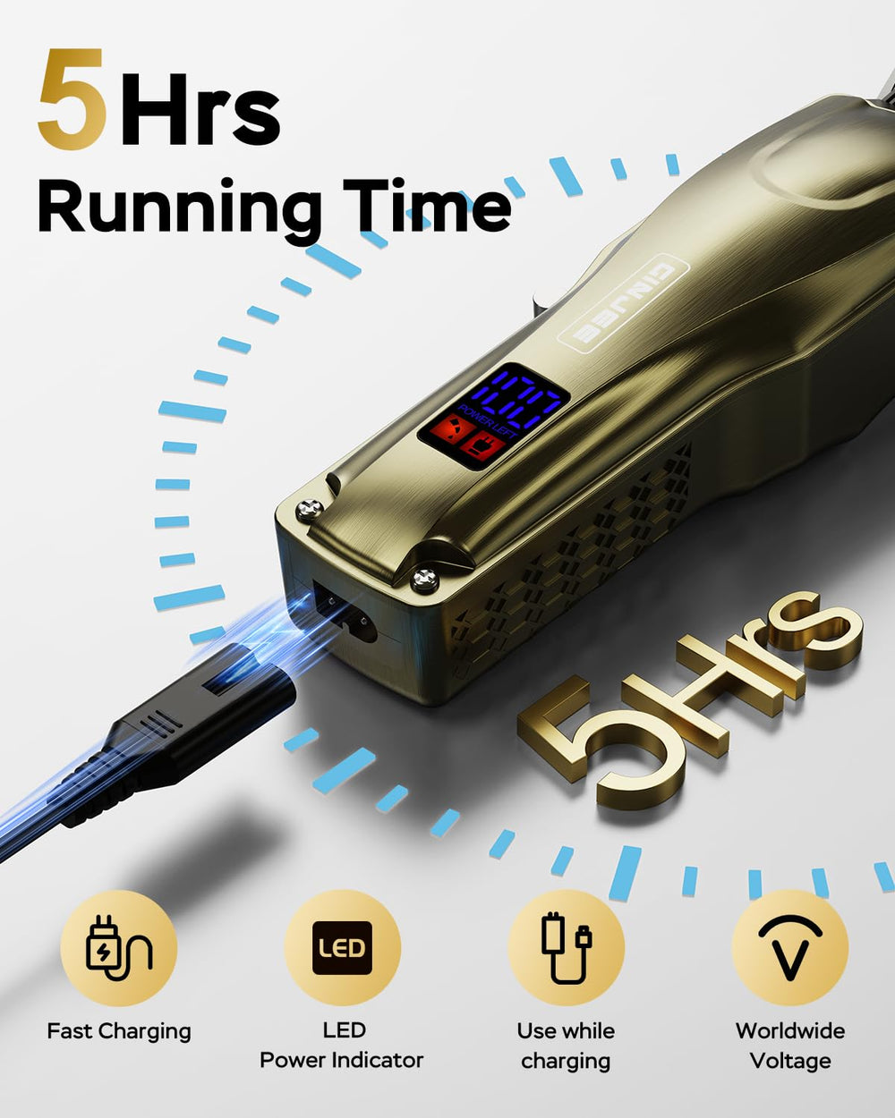 GinJee hair clippers guard set offers millimeter precision for styling.