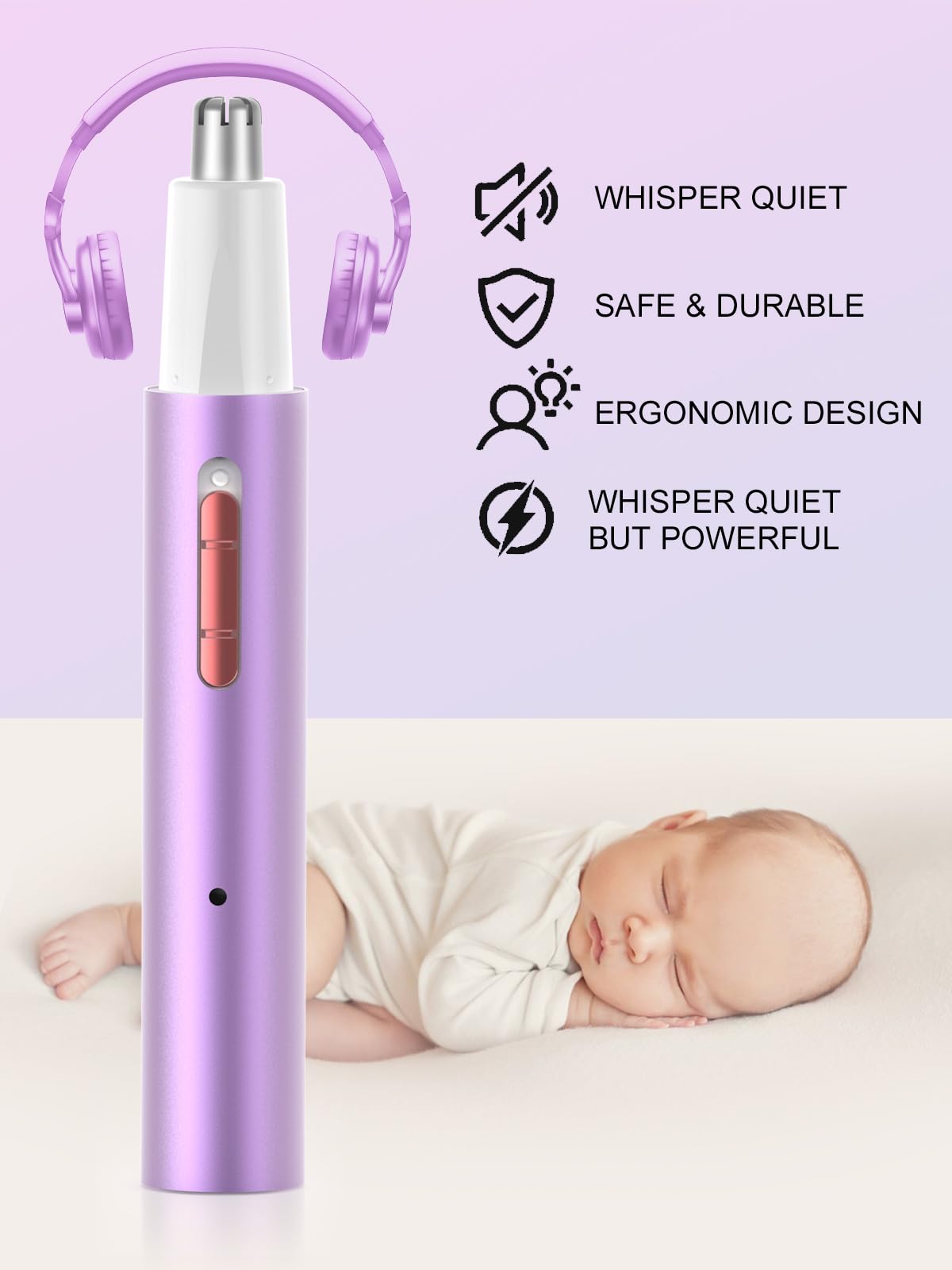 Ginity hypoallergenic stainless steel tip close-up ensuring irritation-free trimming
