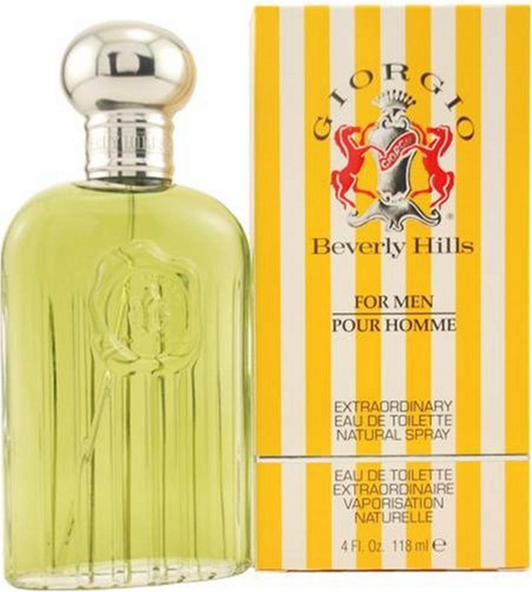 Giorgio Beverly Hills Giorgio for Men bottle front, romantic evenings and everyday confidence.