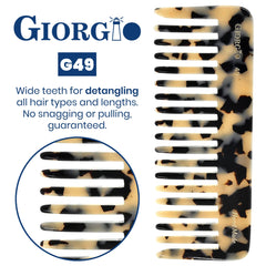 Giorgio G49 White Tokyo detangler used on wet hair for quick knot release.