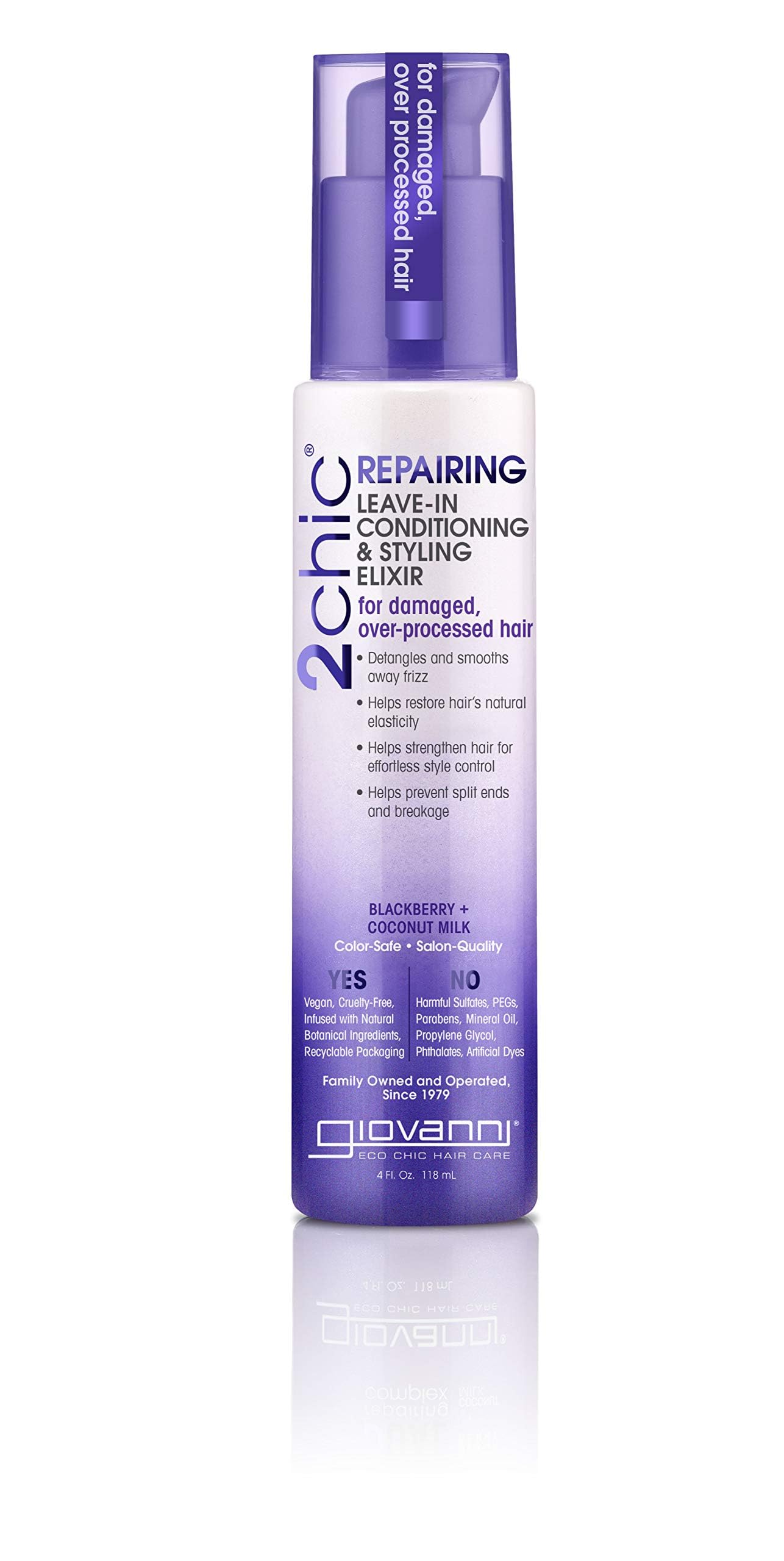 GIOVANNI 2chic elixir bottle—silky shine and smoothness.