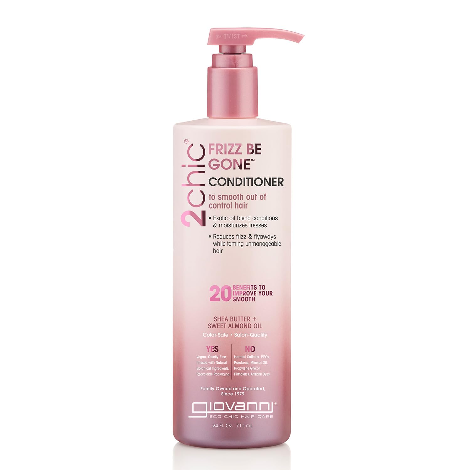 Giovanni 2chic Frizz Be Gone conditioner bottle for frizz control and color-safe hydration