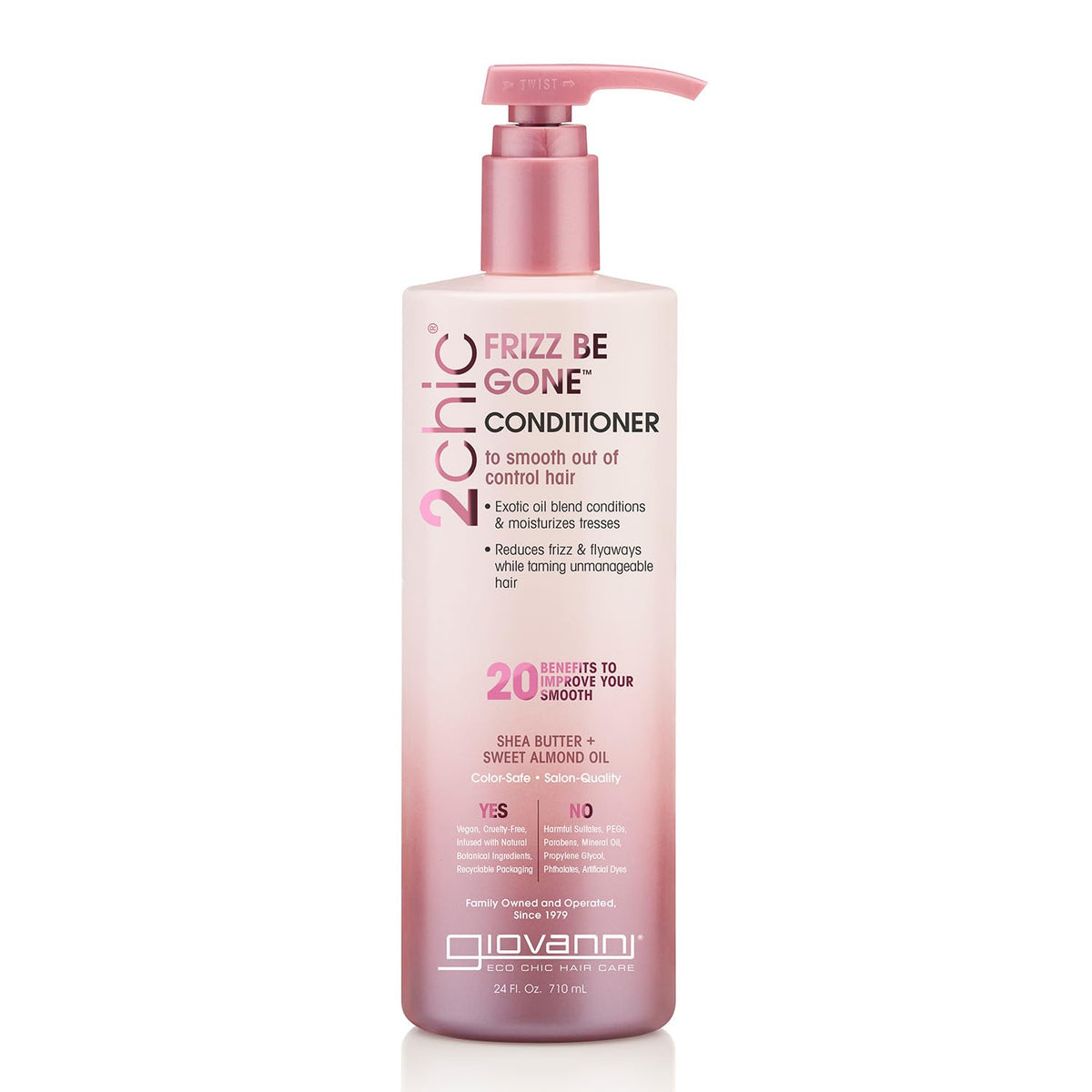 Giovanni 2chic Frizz Be Gone conditioner bottle for frizz control and color-safe hydration