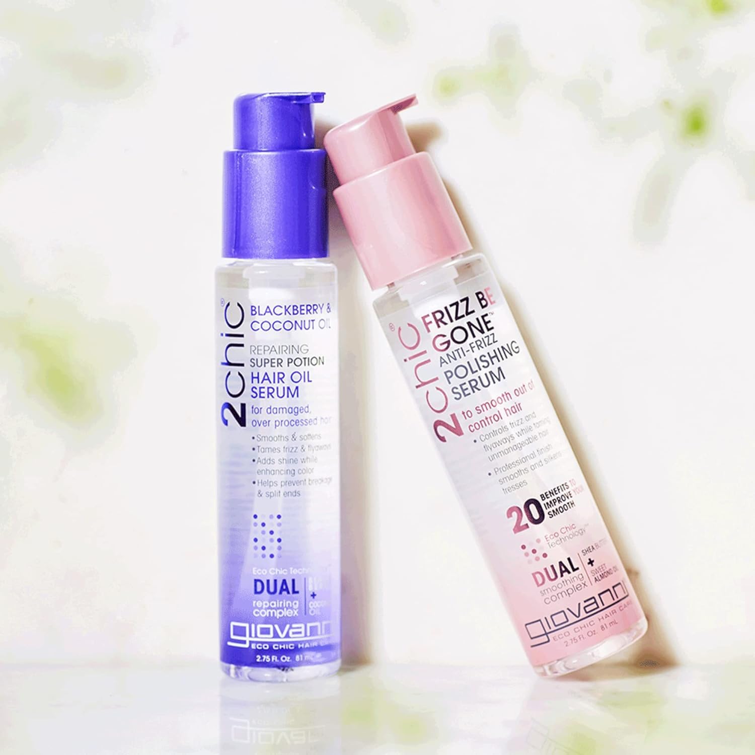 Giovanni 2chic Frizz Be Gone on dry hair for shine