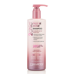 Giovanni 2chic Frizz Be Gone shampoo bottle for smooth frizz control.