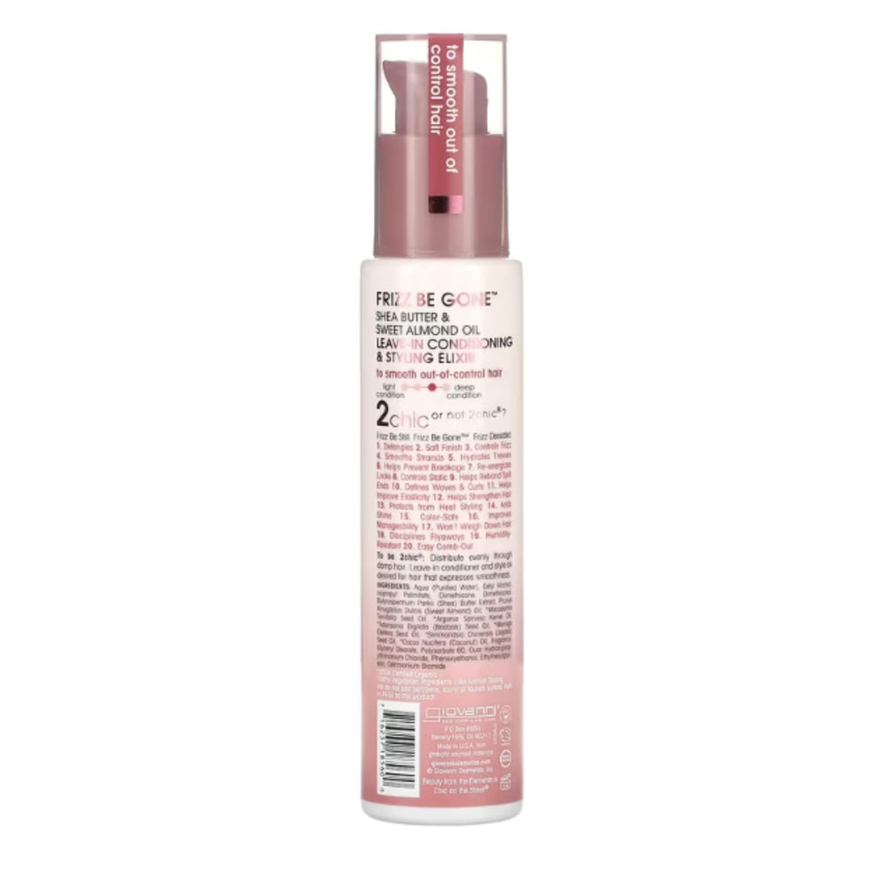 Giovanni 2chic Leave-In Elixir applied to damp hair for frizz control.