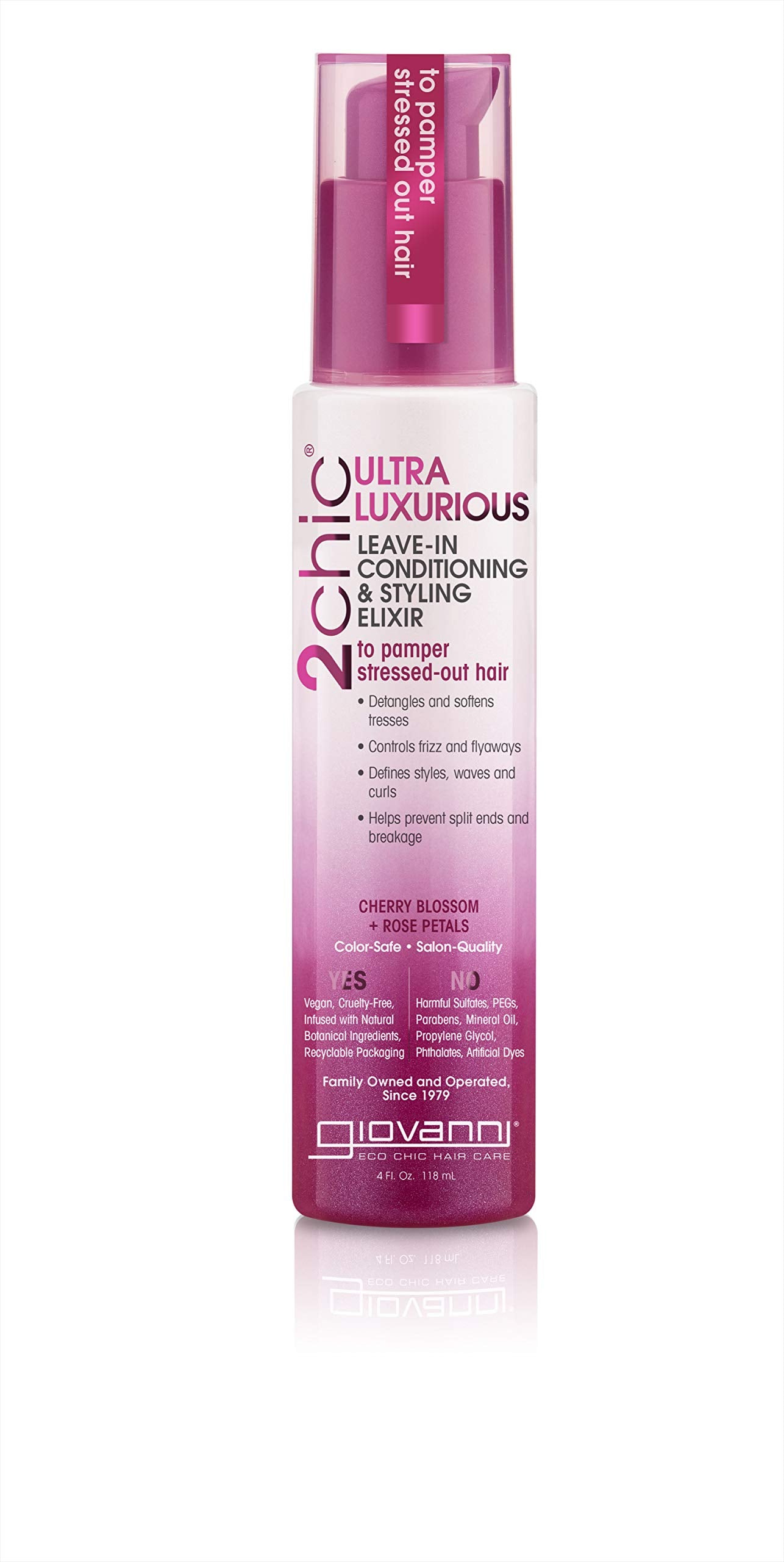 Giovanni 2chic ultra-luxurious leave-in elixir pump bottle for easy application