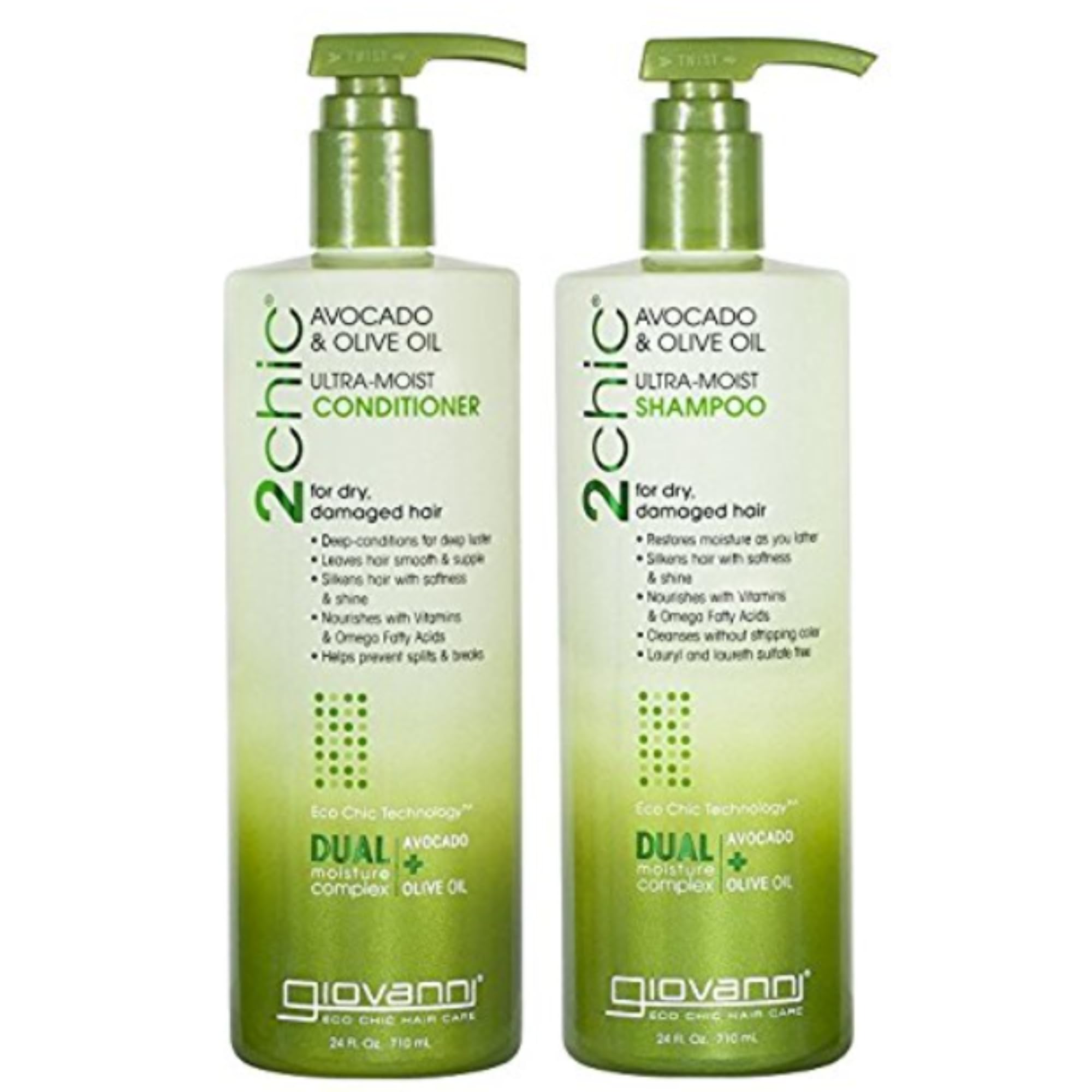 Giovanni 2Chic Ultra-Moist shampoo bottle pouring for daily hydration