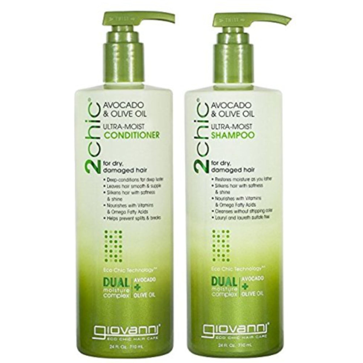 Giovanni 2Chic Ultra-Moist shampoo bottle pouring for daily hydration