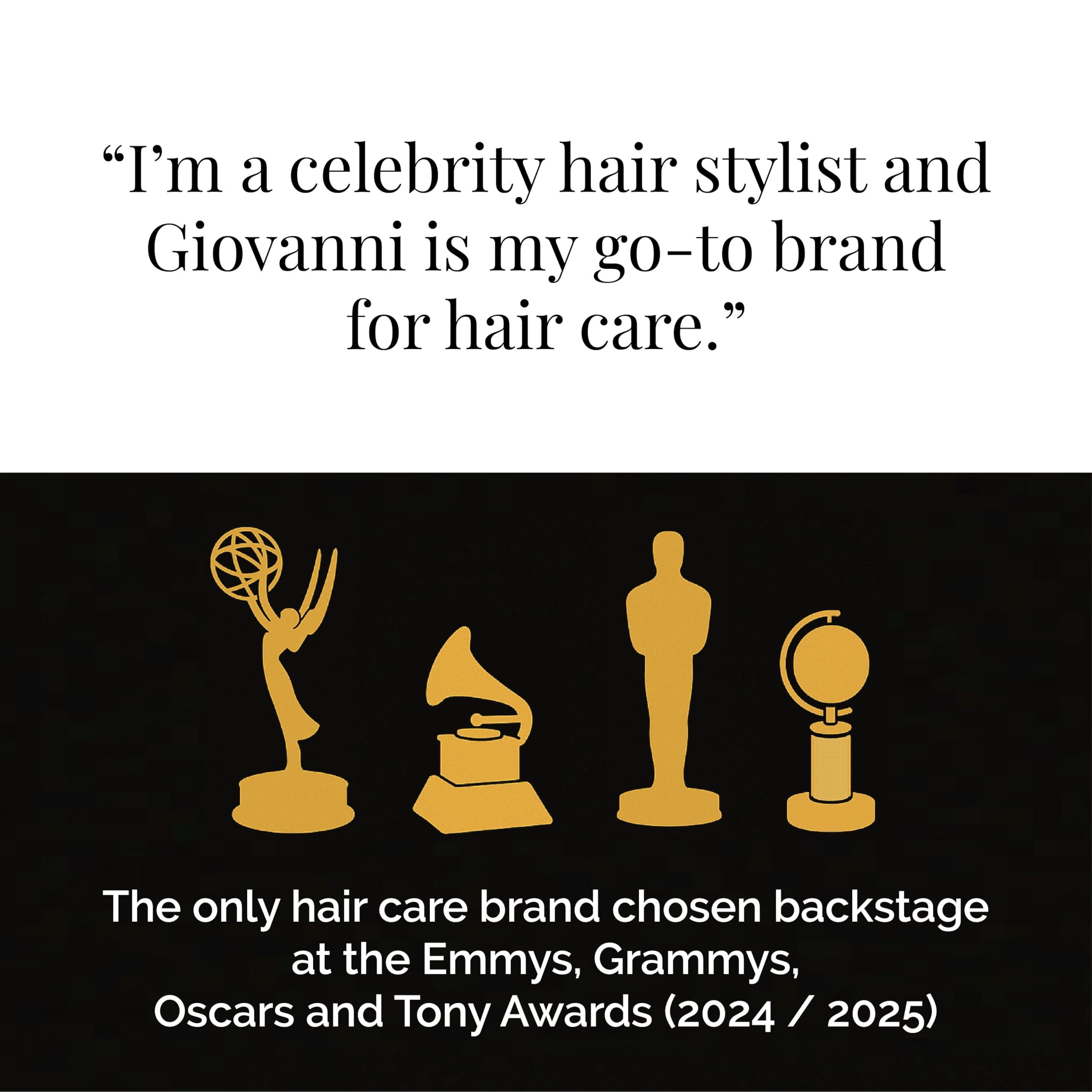 GIOVANNI 50:50 eco-chic packaging visual conveys premium salon-quality with natural roots