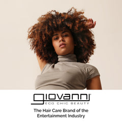 Giovanni 50:50 Balanced Shampoo ingredients glass highlights organic botanicals for nourishment.