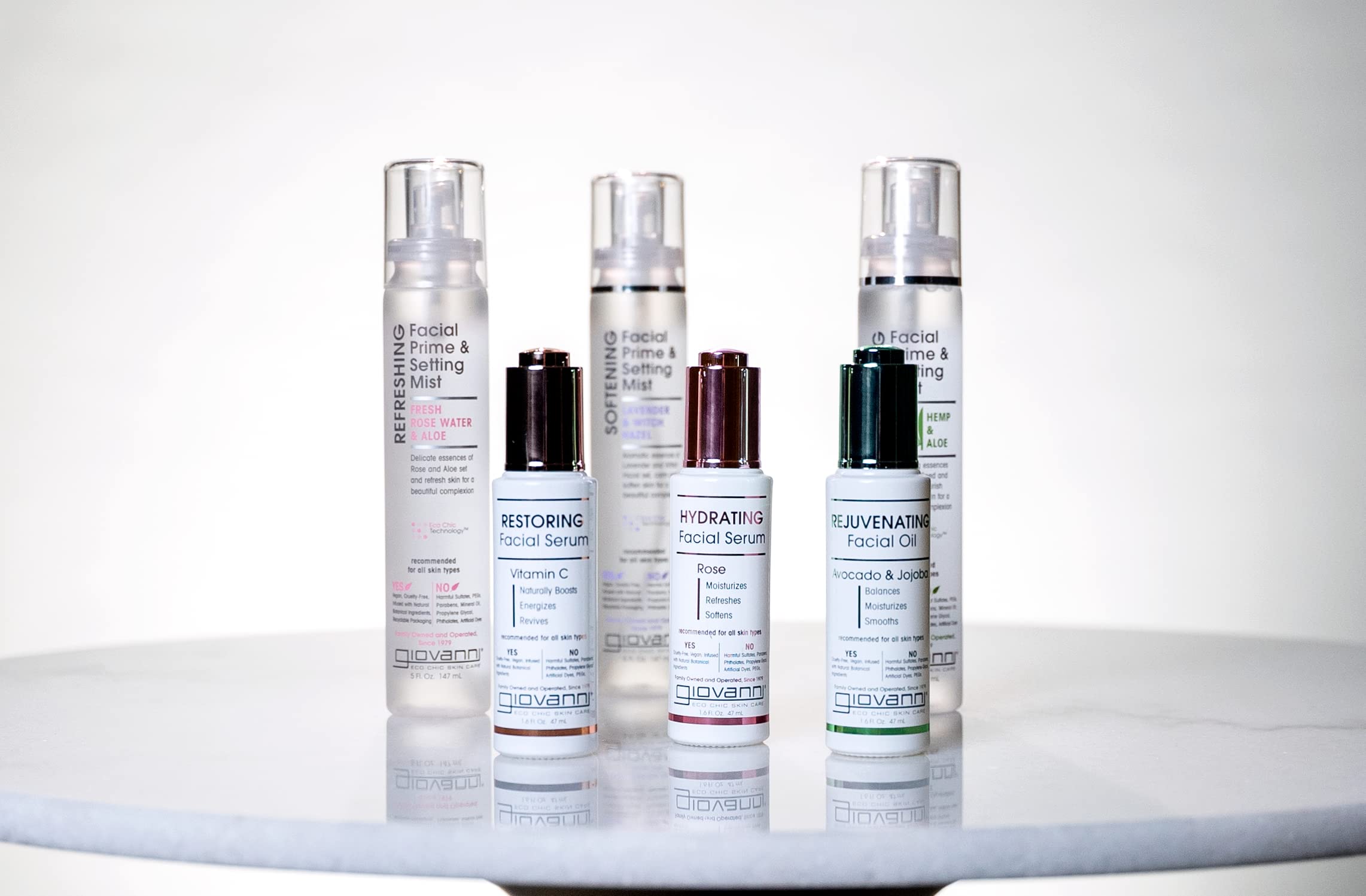 GIOVANNI calming facial prime setting mist portable - on-the-go hydration anytime.
