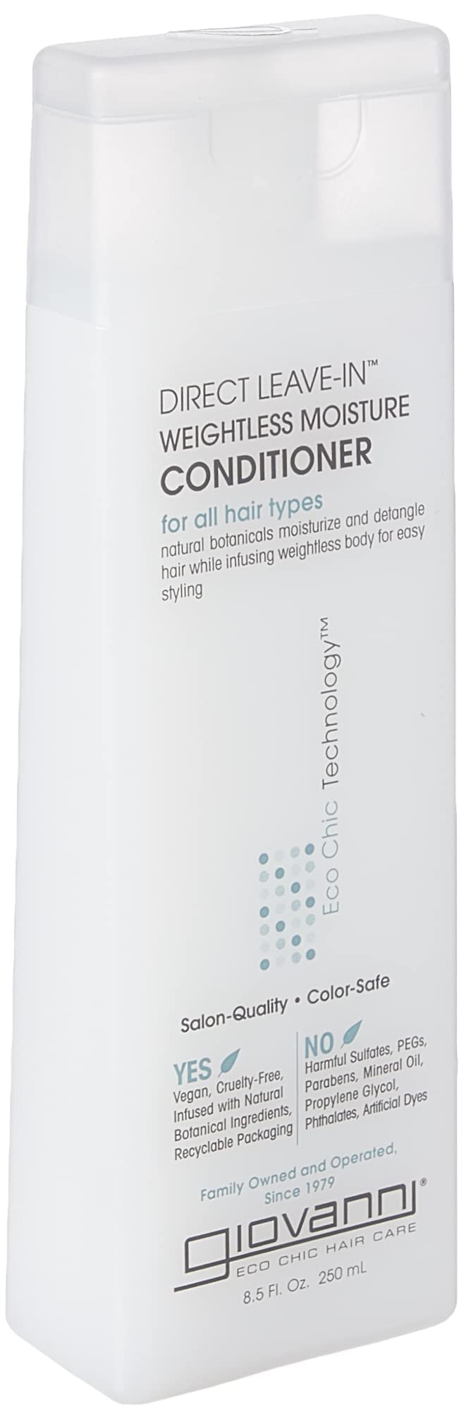 Curls detail with GIOVANNI Direct Leave-In for lightweight hydration and definition.