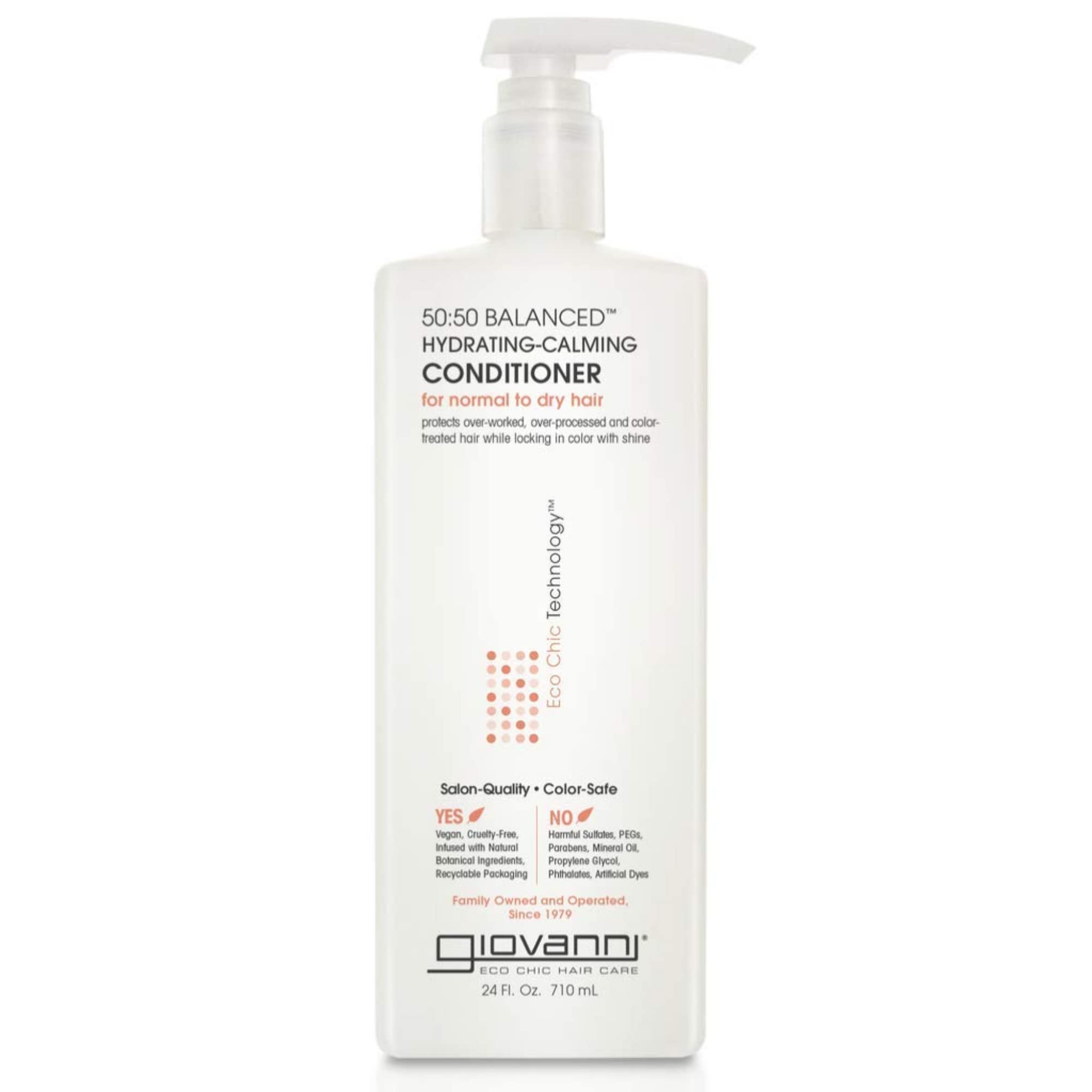 GIOVANNI 50:50 conditioner bottle displaying balanced hydration for daily use.