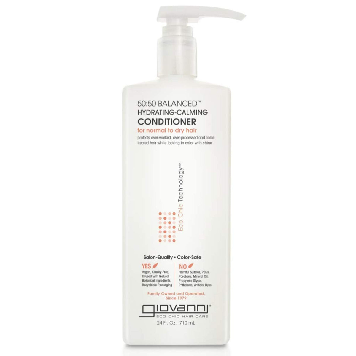 GIOVANNI 50:50 conditioner bottle displaying balanced hydration for daily use.