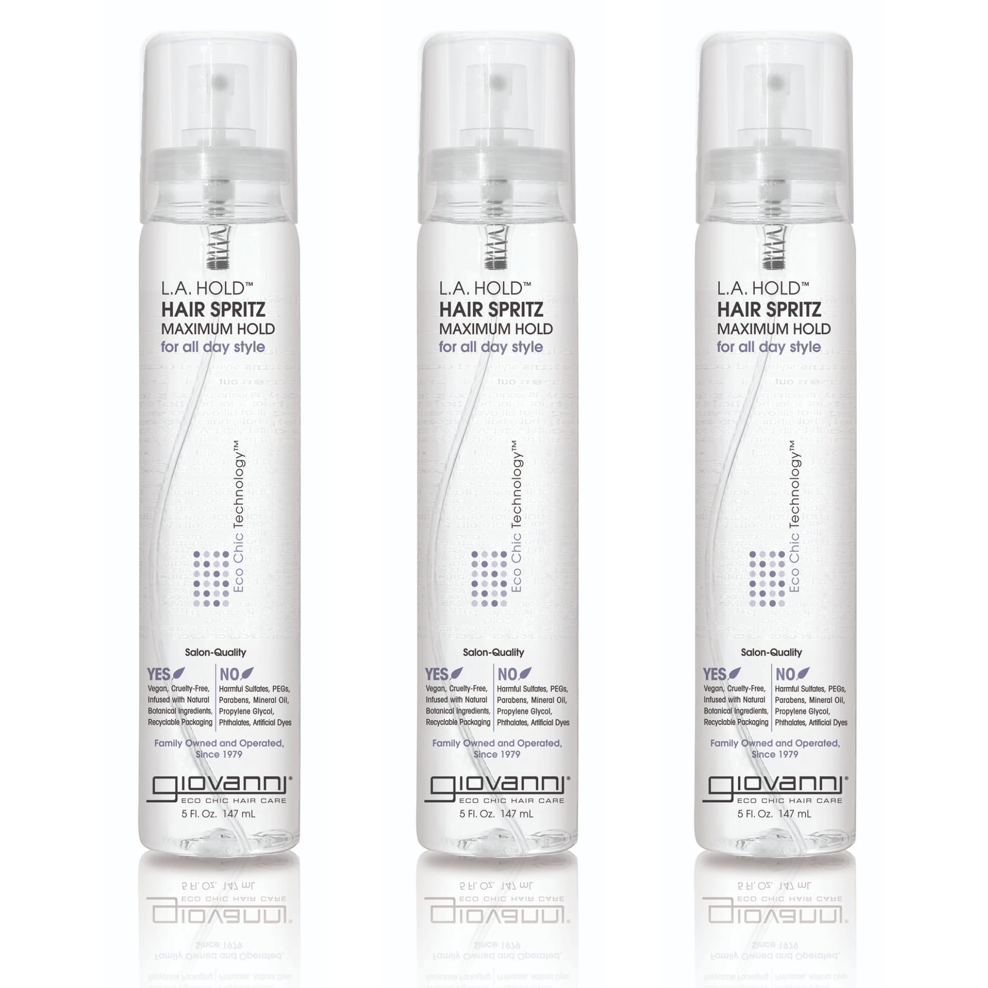 GIOVANNI L.A. Hold Hair Spritz finished style with shine and control