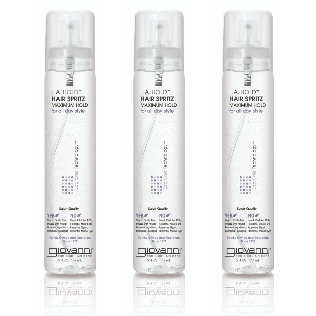 GIOVANNI L.A. Hold Hair Spritz finished style with shine and control