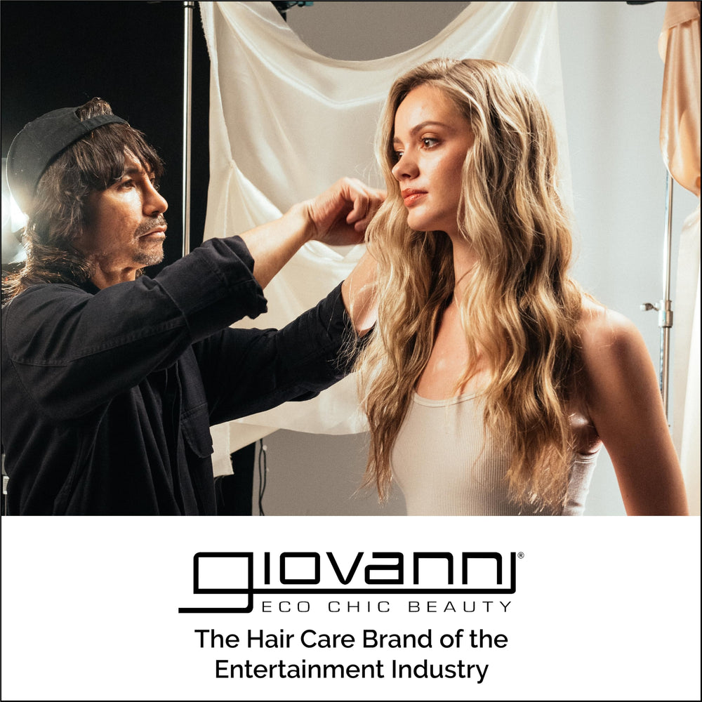 GIOVANNI L.A. Hold Hair Spritz label-closeup reveals ethical, recyclable packaging.