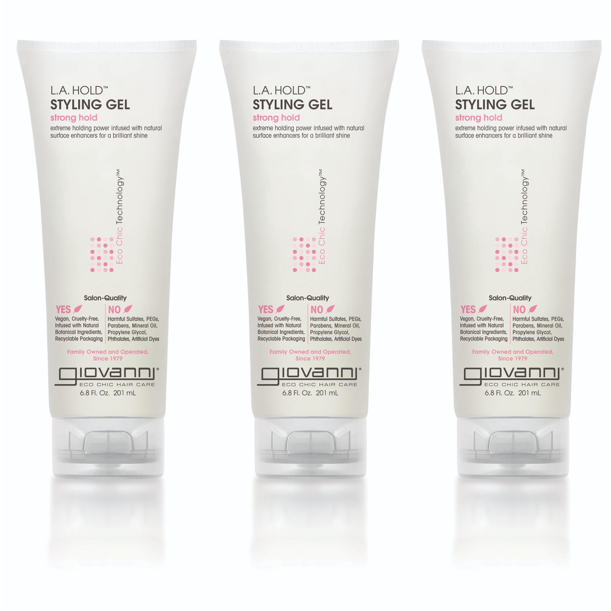 GIOVANNI LA Hold Styling Gel bottle offers strong, long-lasting hold for any hair type.