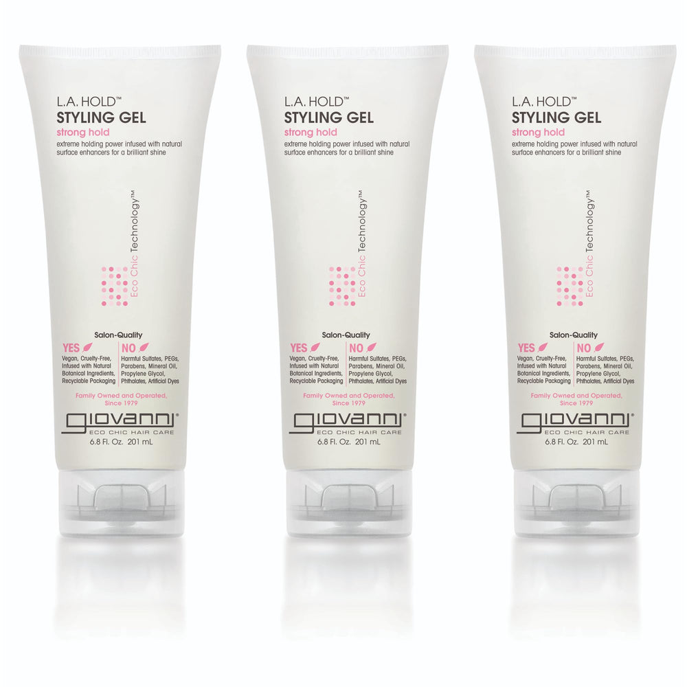 GIOVANNI LA Hold Styling Gel bottle offers strong, long-lasting hold for any hair type.