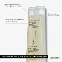 GIOVANNI Tea Tree Triple Treat label closeup highlighting paraben-free formula