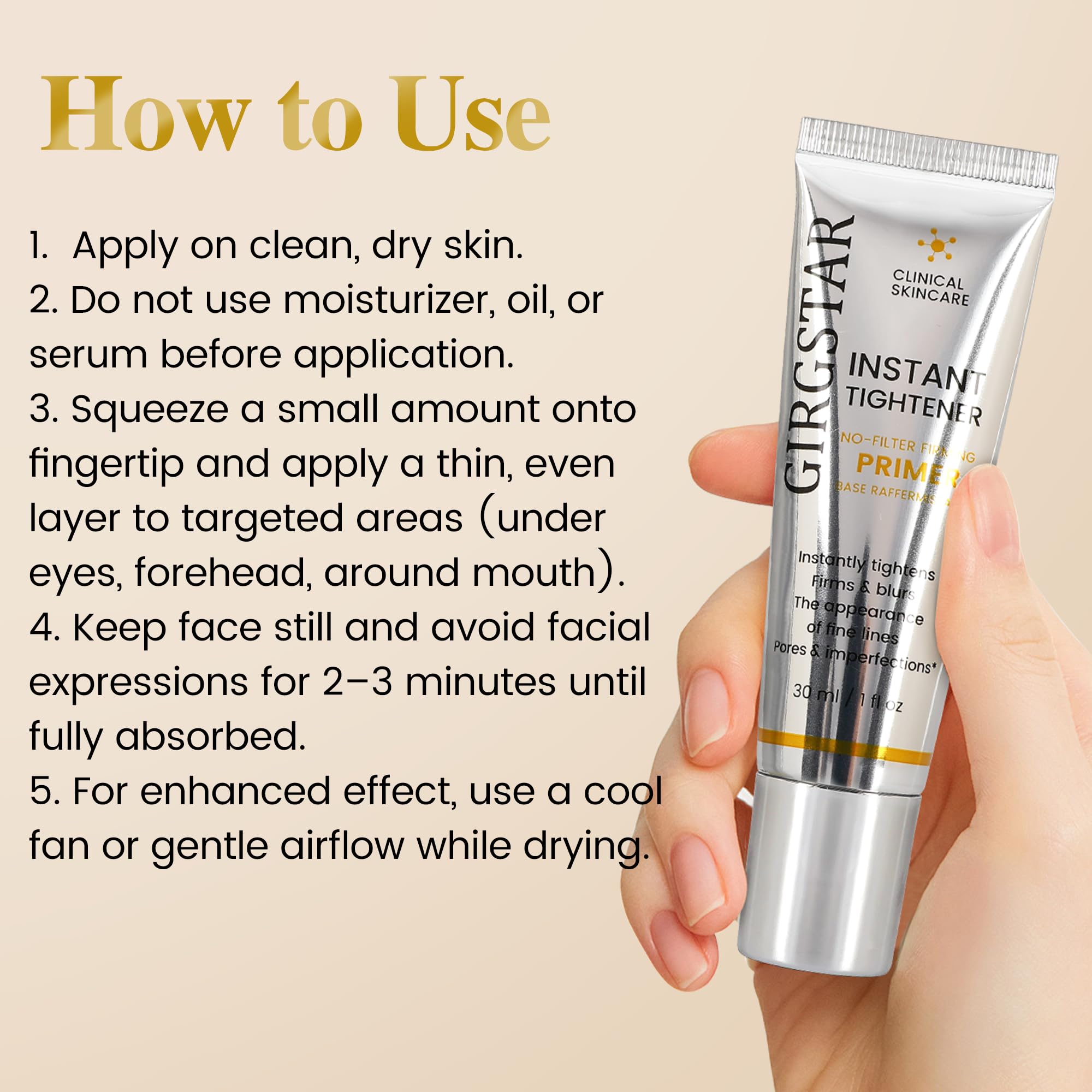 Girgstar Wear alone under makeup for a lifted, natural finish.
