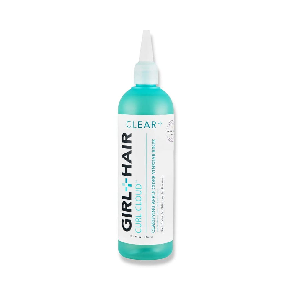 GIRL+HAIR G+H Clear Apple Cider Vinegar Rinse bottle for scalp refreshment and shine.