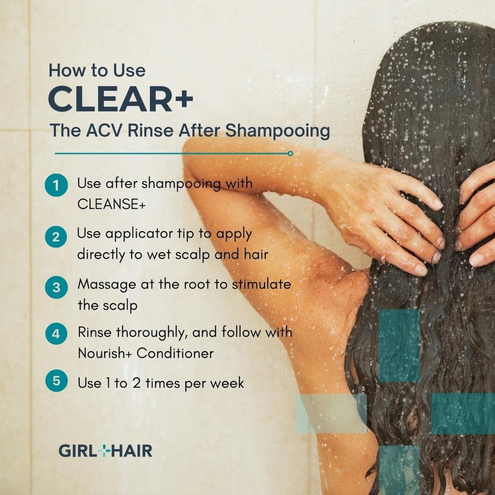 GIRL+HAIR G+H Clear scalp massage for healthy hair feel.