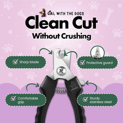 Girl With The Dogs pet nail clippers ergonomic grip for comfortable, fatigue-free trimming.