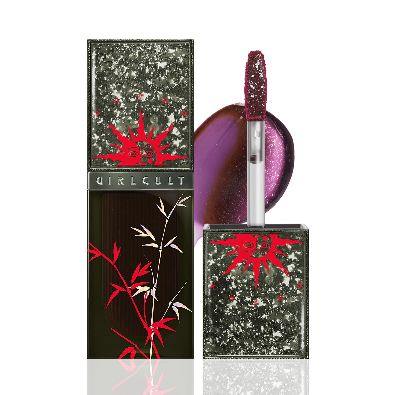GIRLCULT Glass Shine Lip Gloss closeup: rich color, non-sticky shine for everyday wear.