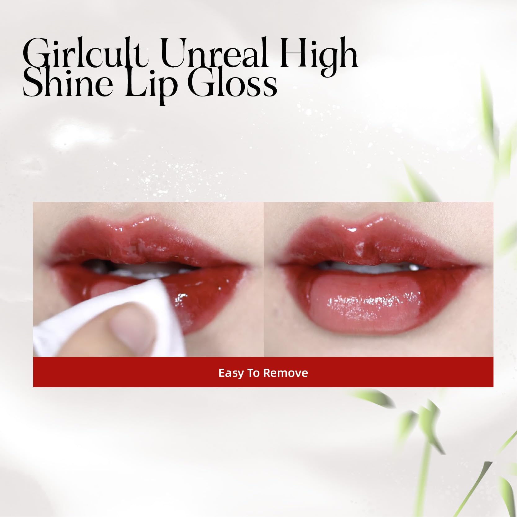 GIRLCULT Glass Shine Lip Gloss on lips shows natural look with plump shine.