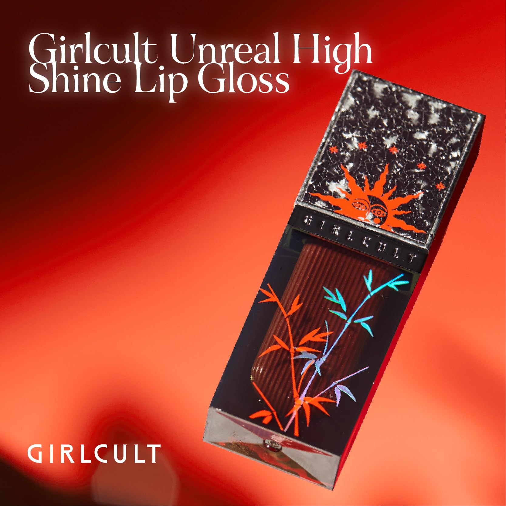 GIRLCULT Glass Shine Lip Gloss packaging photo emphasizes sleek, lightweight tube.
