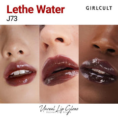 GIRLCULT Glass Shine Lip Gloss swatch shows pigmented gloss and vivid shine.