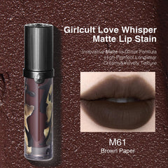 GIRLCULT Matte Lip Stain brush application demonstrates a smooth glide.
