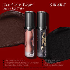 GIRLCULT Matte Lip Stain finish closeup shows velvet matte texture.