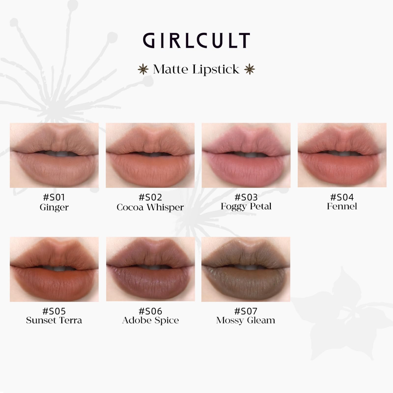 GIRLCULT Matte Lipstick S05 transfer-proof wear on lips