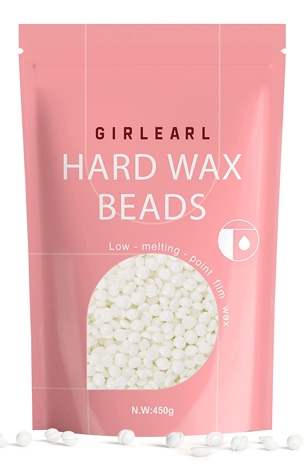 GIRLEARLE 1lb unscented wax beads in pack for at-home waxing.