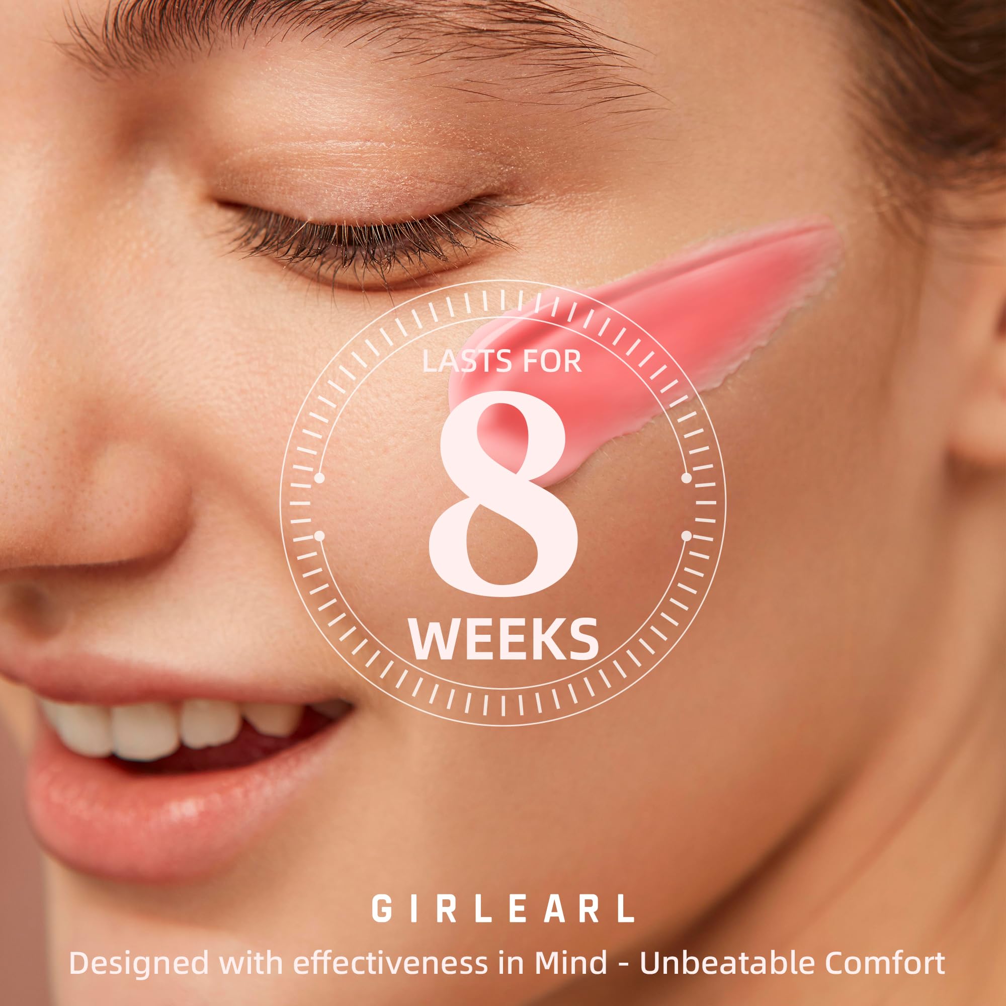 GIRLEARLE rose oil-infused wax beads emphasize nourishing aroma and skin comfort.