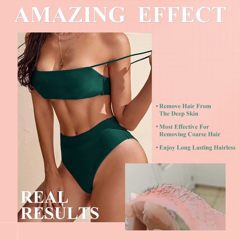 At-home waxing with GIRLEARLE beads for full-body use at home.