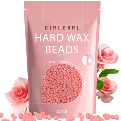 GIRLEARLE hard wax beads rose oil closeup for sensitive skin and spa-like results.