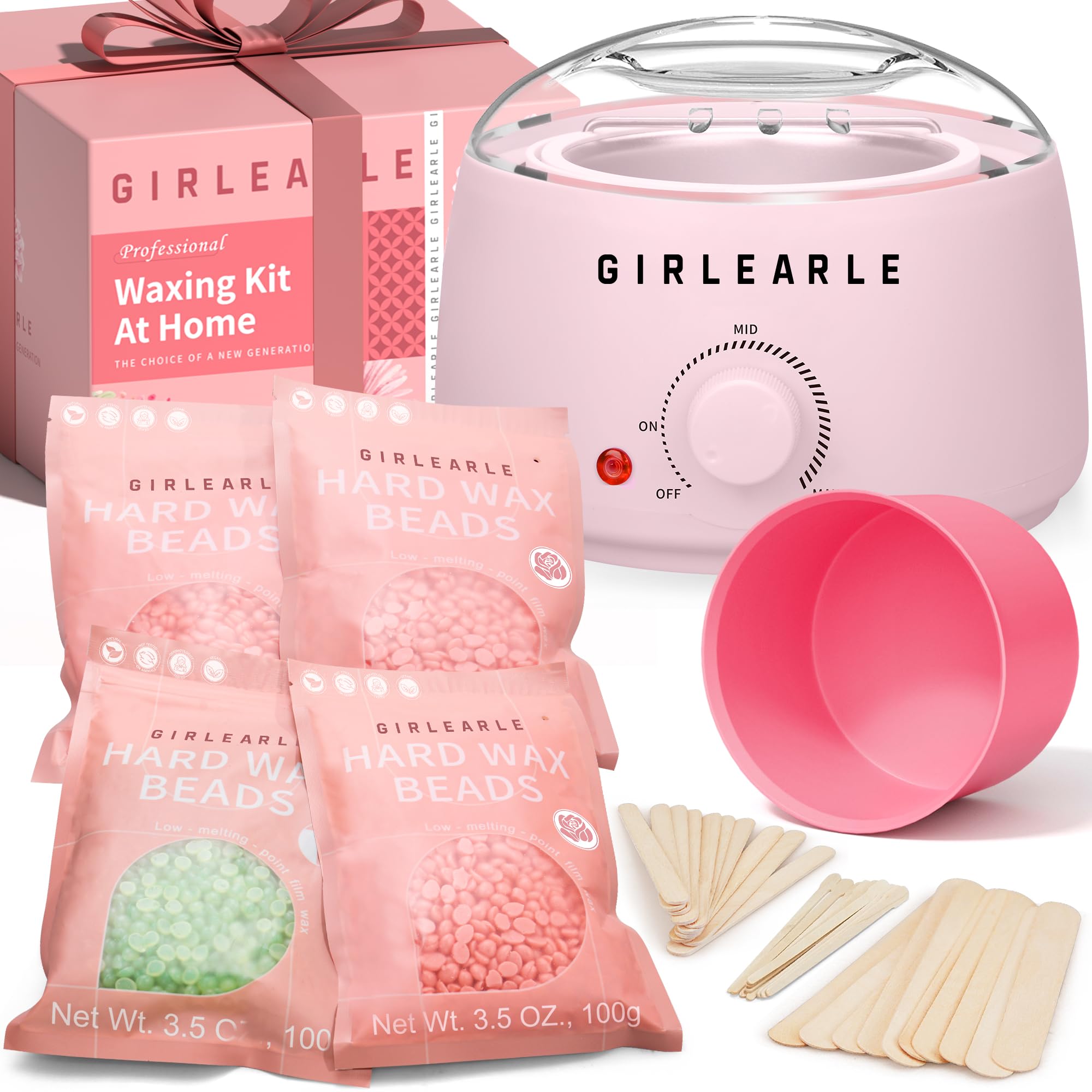 GIRLEARLE wax warmer with adjustable temperature for safe at-home waxing