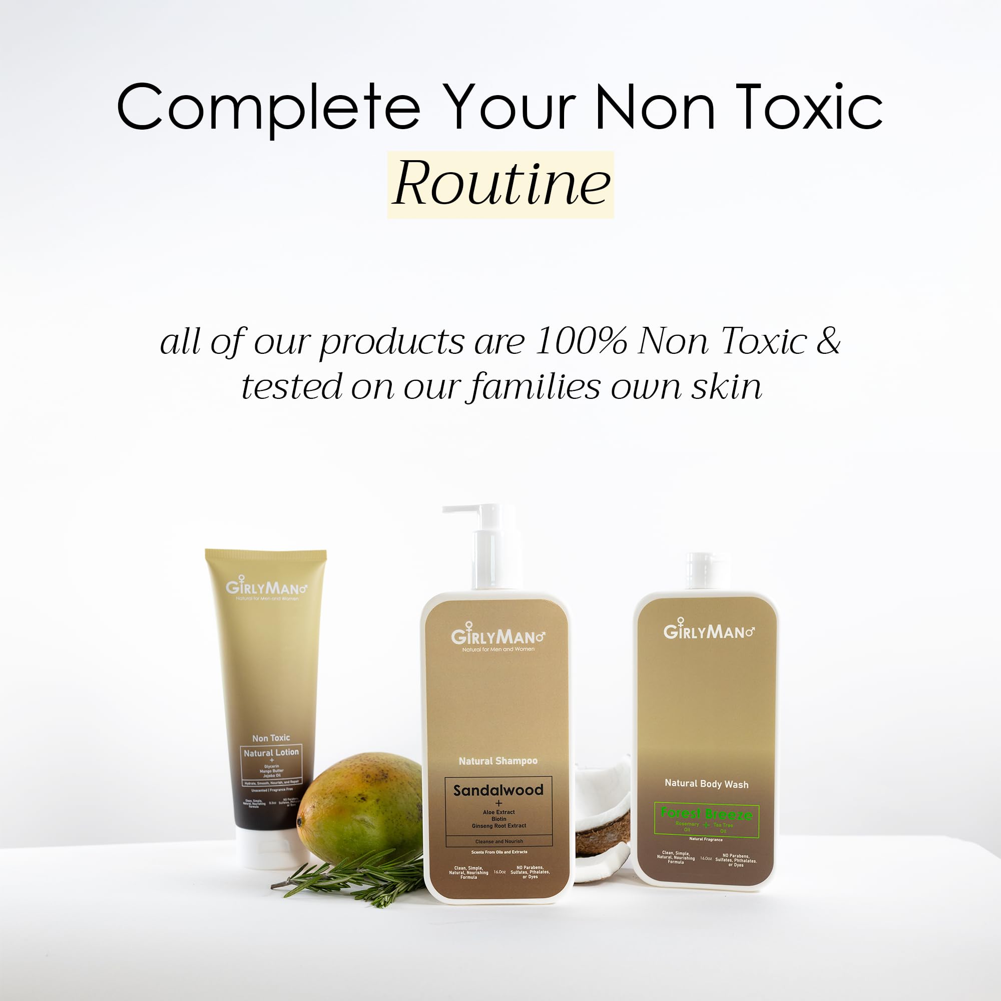 GirlyMan Natural Body Wash sandalwood aroma lifts everyday routines with calming notes.