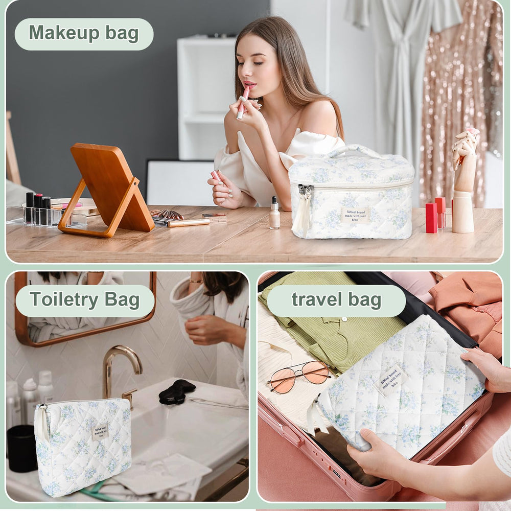 GISMTR coquette makeup pouch with large capacity for essentials.