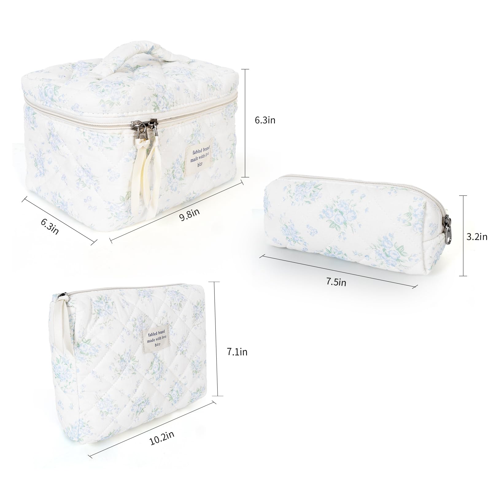 GISMTR makeup bag set of 3 pieces stacked for storage ideas.